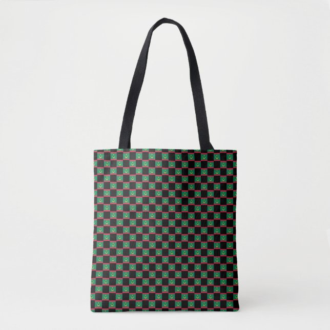 Chequered Mauritania Flag Pattern  Tote Bag (Front)