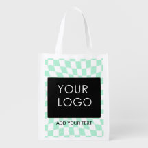 Chequered Mint Customisable Business Add Logo