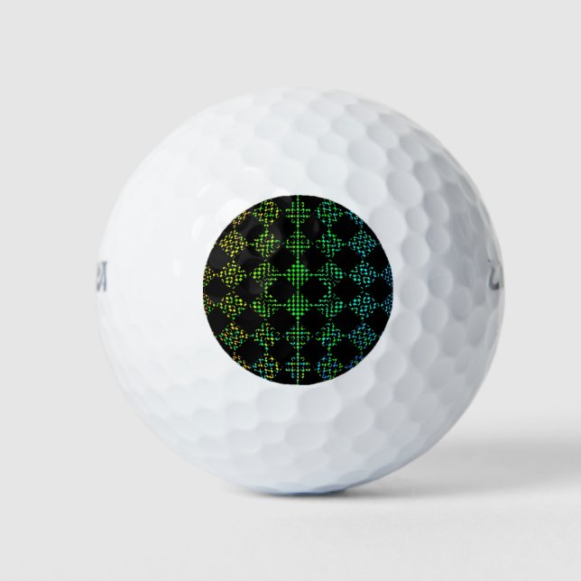 Chequered Moire by Kenneth Yoncich Golf Balls (Front)