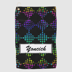 Chequered Moire by Kenneth Yoncich Golf Towel