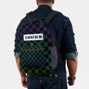 Chequered Moire by Kenneth Yoncich Printed Backpack