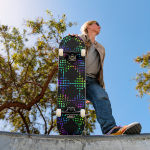 Chequered Moire by Kenneth Yoncich Skateboard