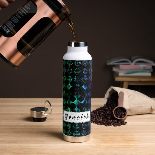 Chequered Moire by Kenneth Yoncich Water Bottle