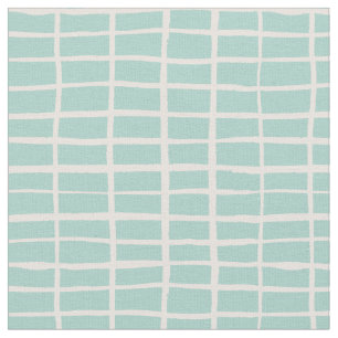 Chequered mosaic tile dashes gingham checks Mint Fabric