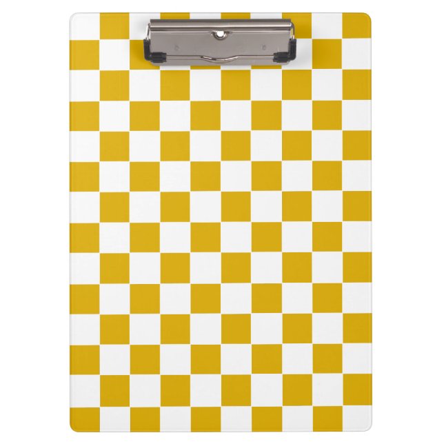 Chequered mustard yellow and White Clipboard (Front)