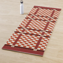 Chequered Name Initial Monogram Rust Orange