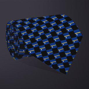 Chequered Nauru Flag Pattern Tie