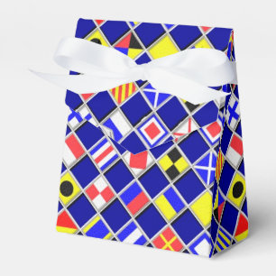 Chequered Nautical Flags Pattern Decor Favour Box