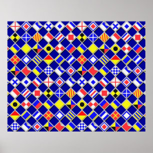 Chequered Nautical Signal Flags Decor