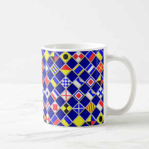 Chequered Nautical Signal Flags Decor Coffee Mug