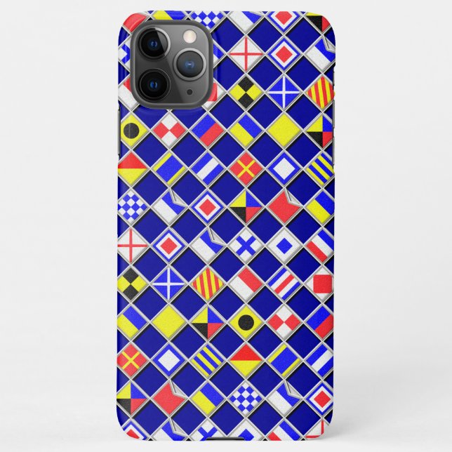 Chequered Nautical Signal Flags iPhone Case (Back)