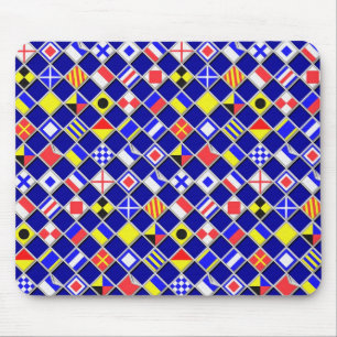 Chequered Nautical Signal Flags Mouse Mat