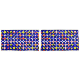 Chequered Nautical Signal Flags Navy Blue Pillowcase