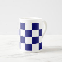 Chequered Navy and White