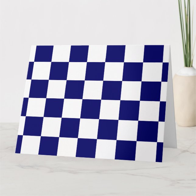 Chequered Navy and White Card (Front)