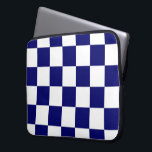 Chequered Navy and White Laptop Sleeve<br><div class="desc">Cool simple navy and white chequered pattern is made of rows of alternating white and dark blue squares. Feel free to customise the product to make it your own. Digitally created 9000 x 6000 pixel image. Copyright ©2013 Claire E. Skinner, All rights reserved. To see this design on other items,...</div>