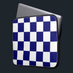 Chequered Navy and White Laptop Sleeve<br><div class="desc">Cool simple navy and white chequered pattern is made of rows of alternating white and dark blue squares. Feel free to customise the product to make it your own. Digitally created 9000 x 6000 pixel image. Copyright ©2013 Claire E. Skinner, All rights reserved. To see this design on other items,...</div>