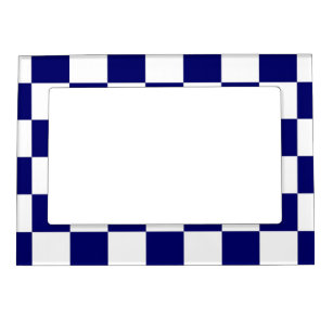 Chequered Navy and White Magnetic Frame