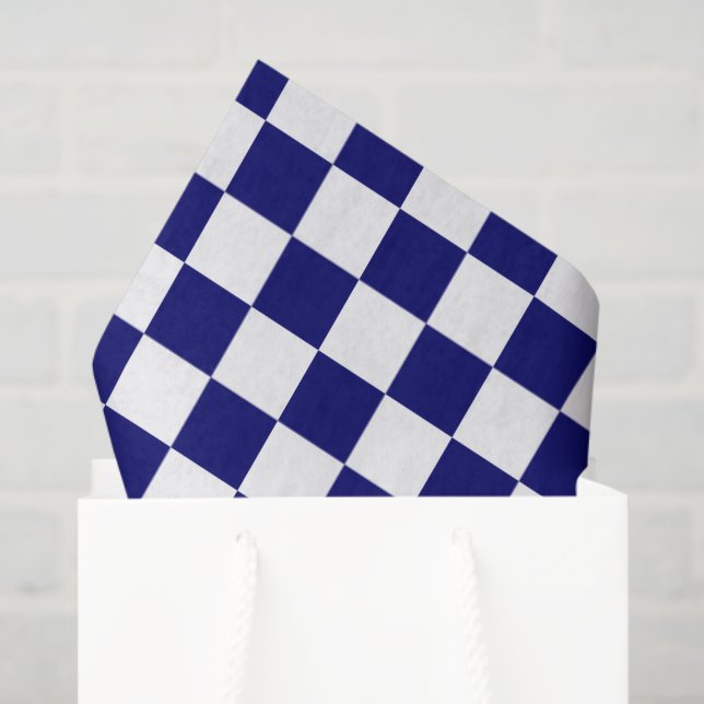 Chequered Navy White Tissue Paper (Gift Bag)