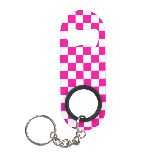 Chequered Neon Pink and White  (Front)