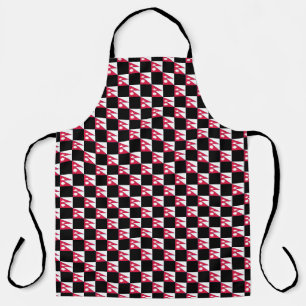 Chequered Nepal Flag Pattern Apron