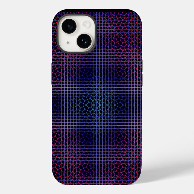 Chequered Net pattern 01 Black BG Case-Mate iPhone Case (Back)