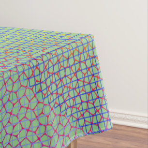 Chequered Net pattern 01 LGreen BG Tablecloth