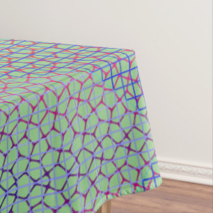 Chequered Net pattern 01 LGreen BG Tablecloth