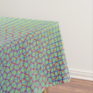 Chequered Net pattern 01 LGreen BG Tablecloth