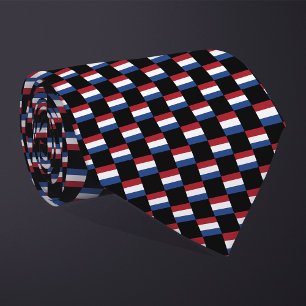 Chequered Netherlands Flag Pattern Tie