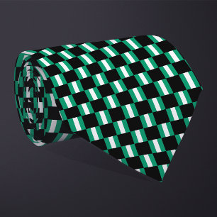 Chequered Nigeria Flag Pattern Tie