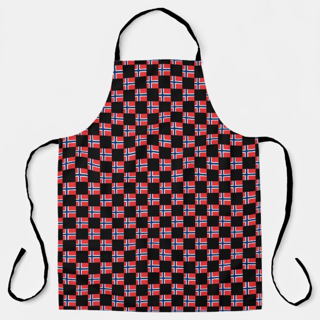 Chequered Norway Flag Pattern  Apron (Front)