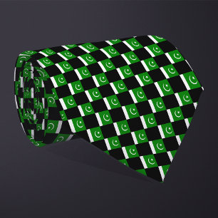 Chequered Pakistan Flag Pattern Tie