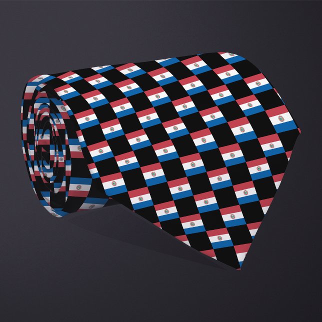 Chequered Paraguay Flag Pattern  Tie (Creator Uploaded)