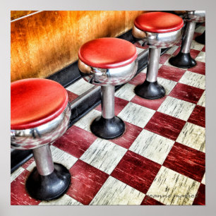 Chequered Past Square Poster Print