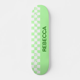 Chequered Pastel lime green Skateboard
