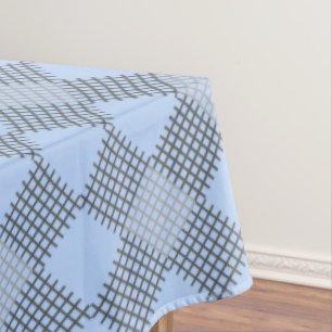 Chequered patches pattern 01 w LBlue BG Tablecloth