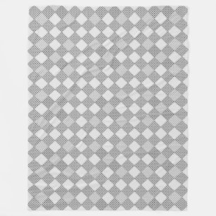 Chequered patches pattern 01 w Offwhite BG Fleece Blanket