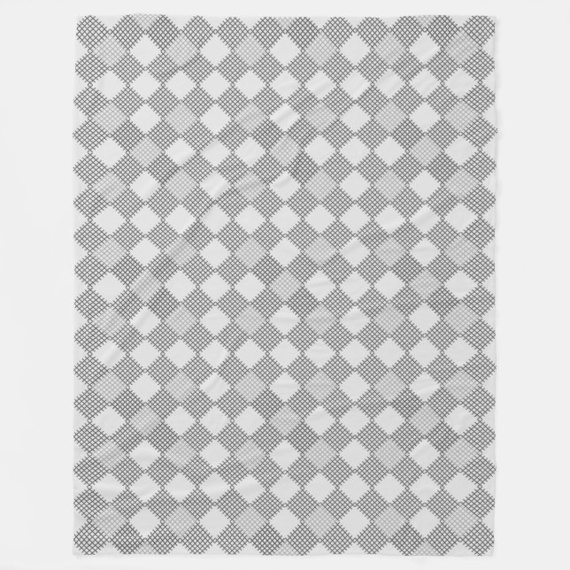 Chequered patches pattern 01 w Offwhite BG Fleece Blanket (Front)