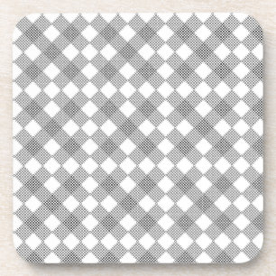 Chequered patches pattern black and white coaster