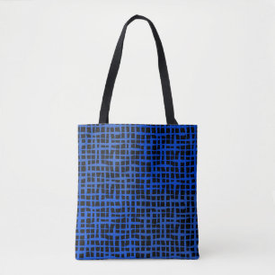 Chequered pattern 01 Blue.b Black BG Tote Bag