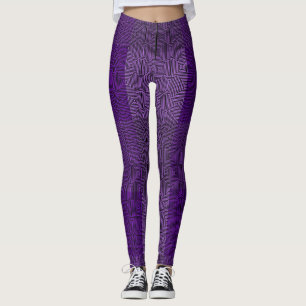 Chequered Pattern 02 Black Leggings