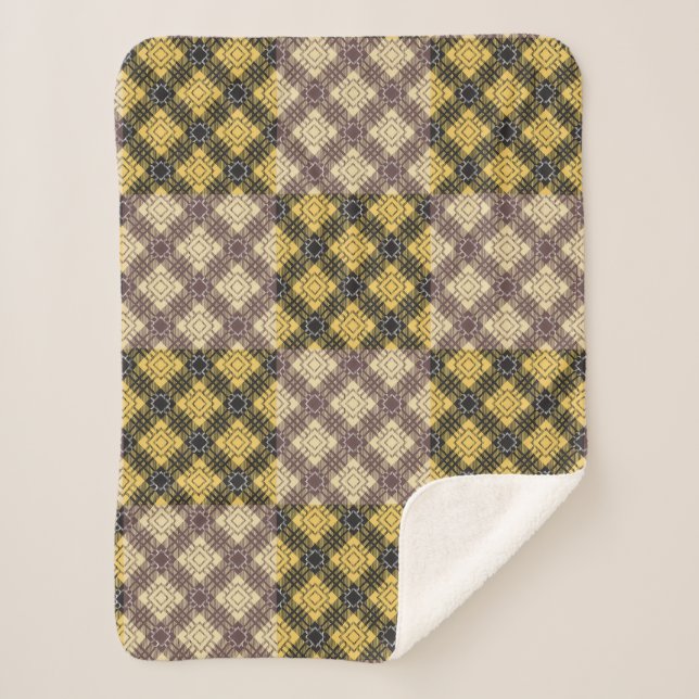 Chequered Pattern.02 Sherpa Blanket (Front)