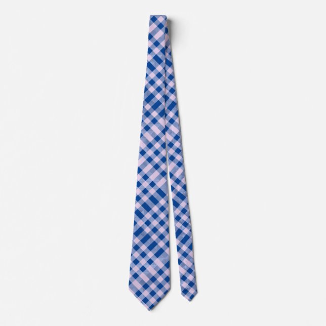 Chequered pattern 08 Blue BG Tie (Front)