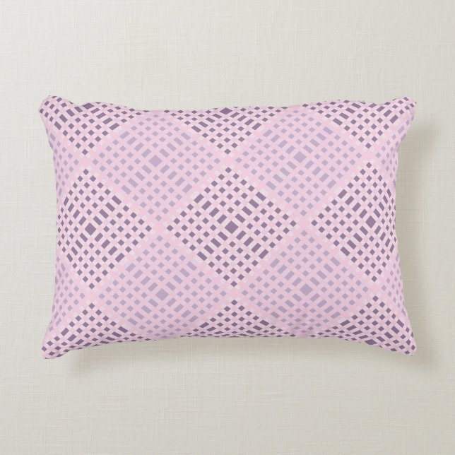 Chequered Pattern.08W Lpink BG Decorative Cushion (Front)