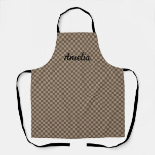 chequered pattern apron