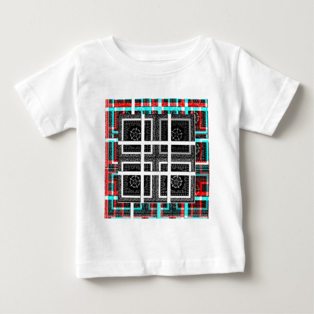 Chequered Pattern Art Print Baby T-Shirt (Front)