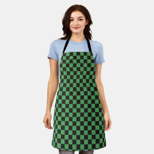 chequered pattern chequered squares chess green bl apron