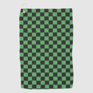 chequered pattern chequered squares chess green bl golf towel