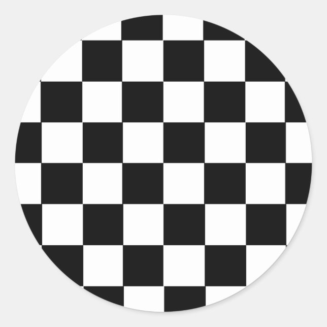 Chequered Pattern Classic Round Sticker (Front)